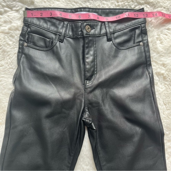 Zara Kick Flare Faux Leather Pants Size 00 - Picture 3 of 8